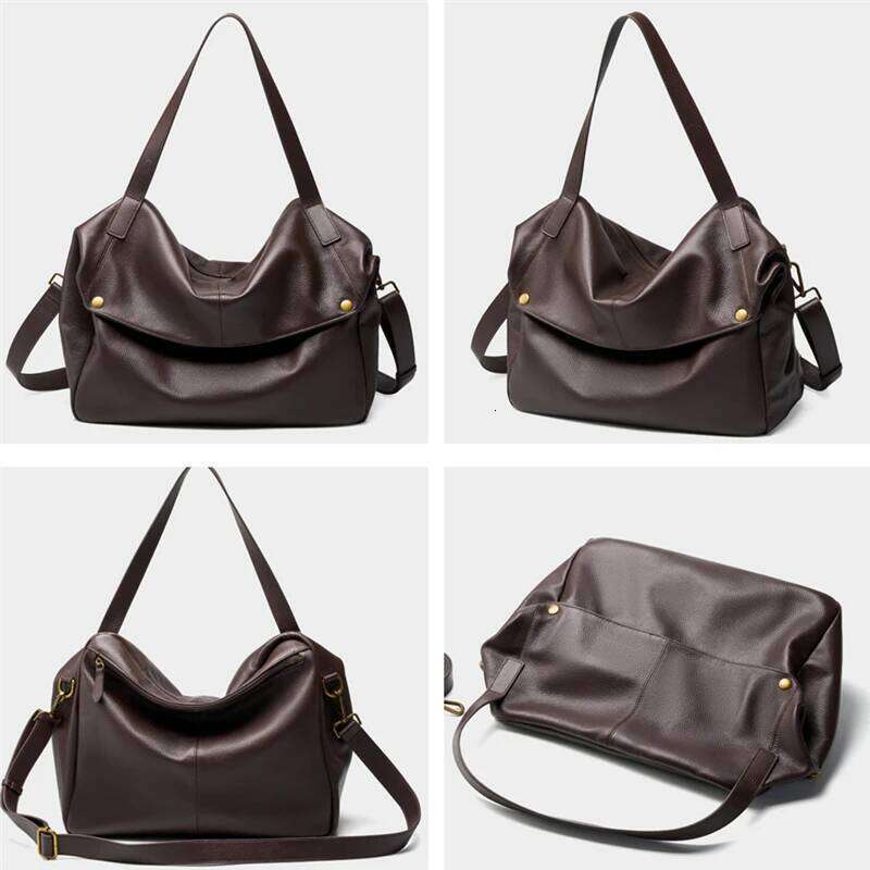 Burminsa Cowhide Genuine Leather Soft Large Hobo Shoulder Bags For Women 2025 Luxury Designer Big Messenger Tote Ladies Handbags