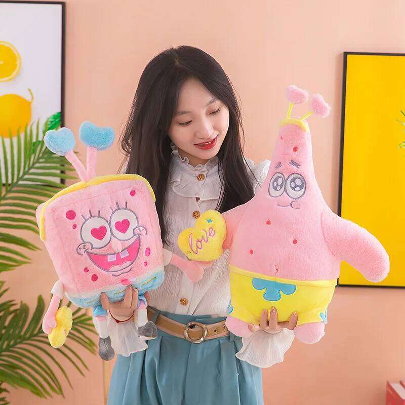 35-45cm Potdemiel Spongebob Patrick Star Pink Kawaii Cartoon Cosplay Stuffed Plush Toys Doll Birthday Gift For Kids Girls Boys Y260128