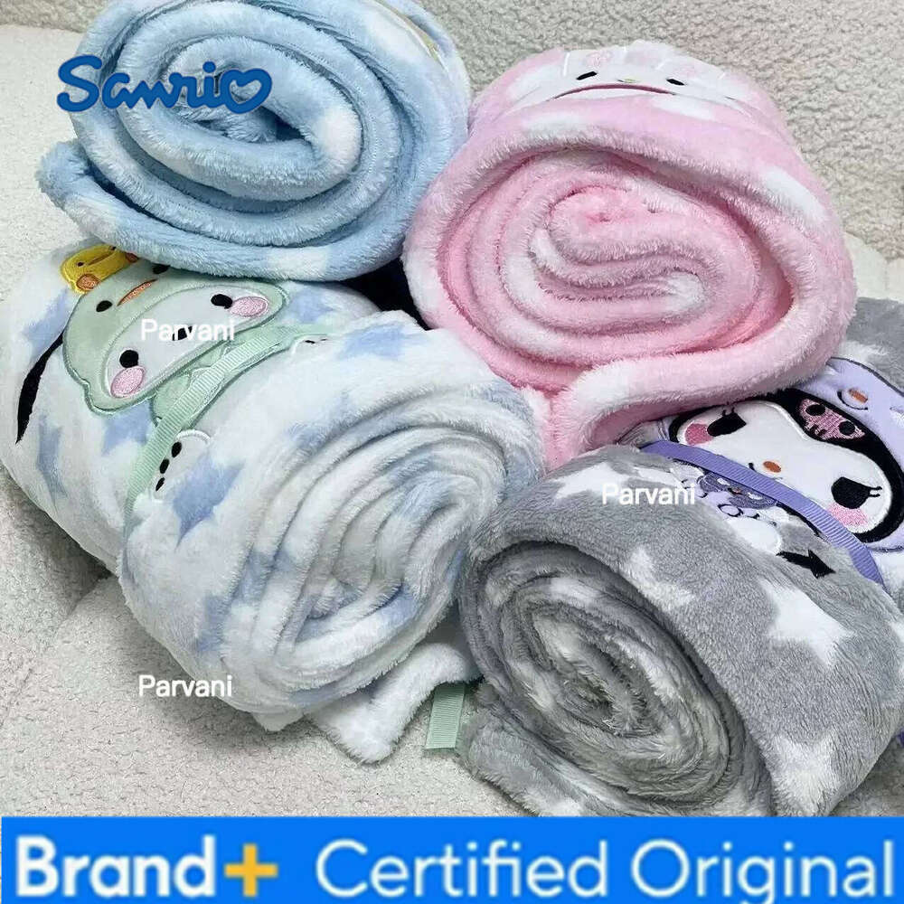 Sanrio Cute Nap Kuromi My Melody Cinnamoroll Pochacco Japanese Style Single Size Blanket For Child Spring Autumn Summer H260130