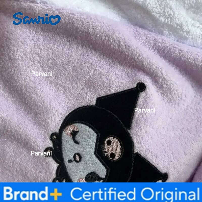 Sanrio Hello Kitty Girl Cartoon Coral Velvet Robe Princess Kawaii Water Uptake Shower Bath Towel Loose Long Sleeves Pajamas New H260130