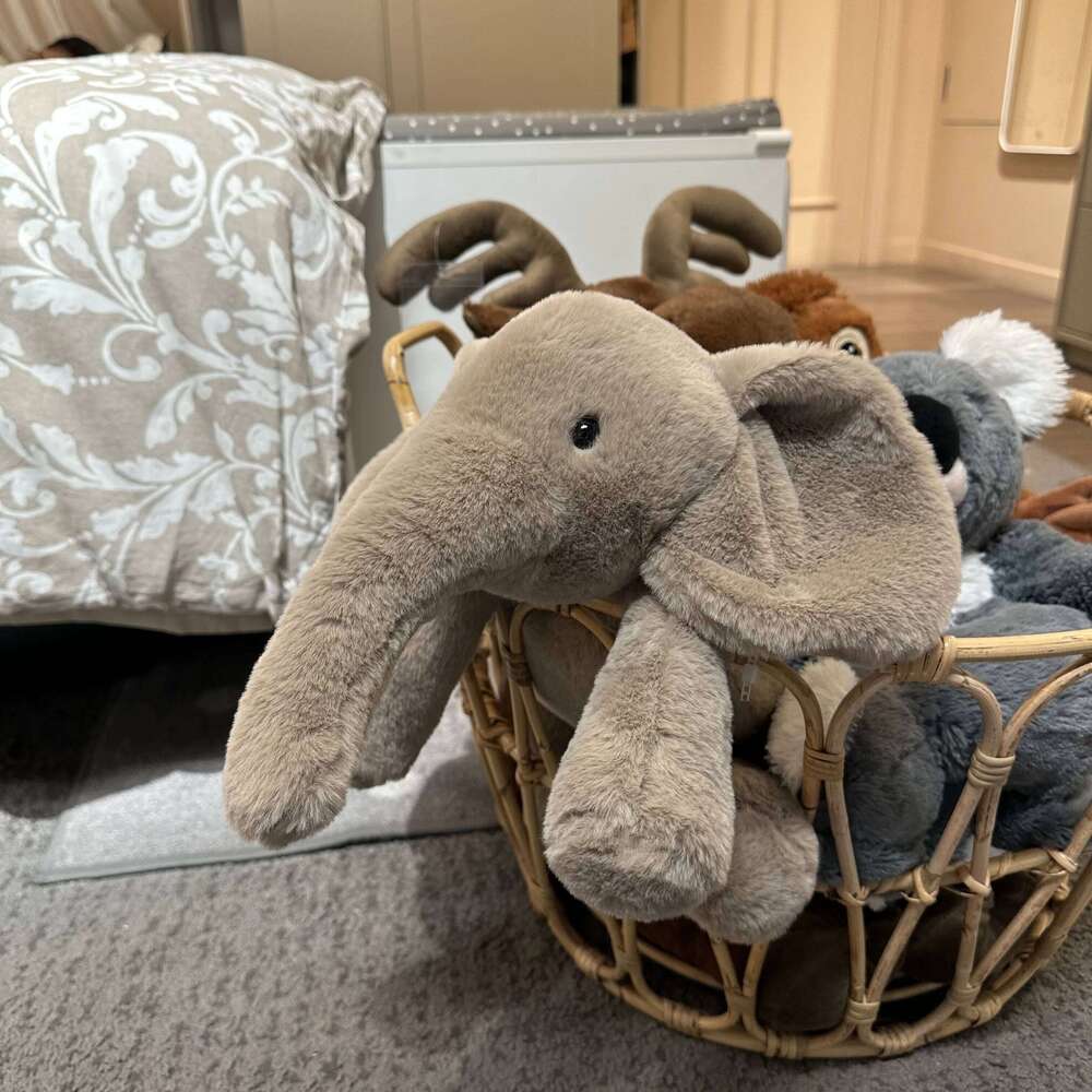 Super Soft Grey Toys Cute Stuffed Flappy Ears Long Plush Elephant Animals Plushy Hugging Pillow Kids Xmas Gift Y260128