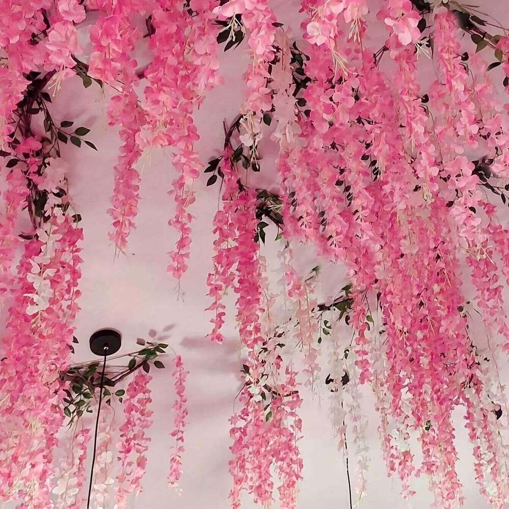 1 set artificial lavender vines, plastic fake flower strings, hanging garland decoration, suitable for weddings, Mother's Day W260130