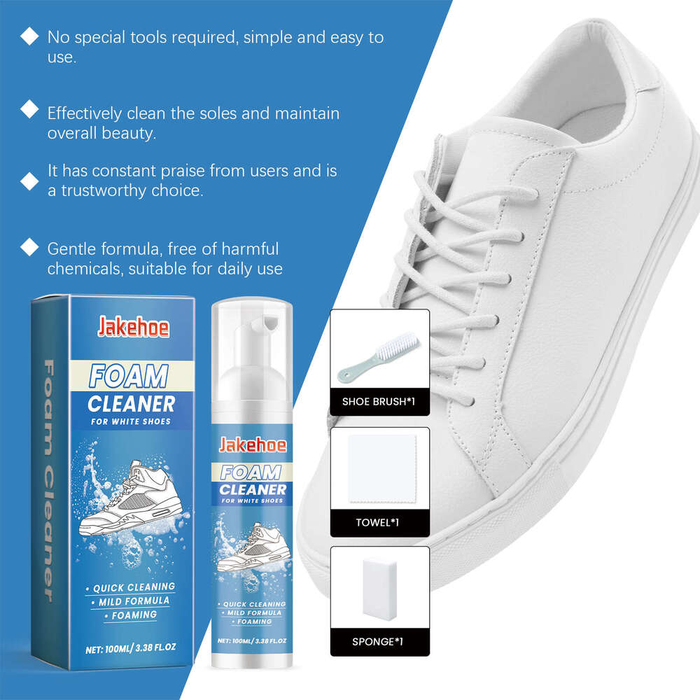 Jakehoe Shoe Cleaner Kit Foam Stain Removal Multi-functional Cleaning Sneakers Household Supplies S260130