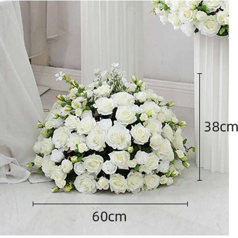 35/40/50/60cm Large White Rose Hydrangea Artificial Flower Wedding Table Centerpiece Floral Ball Party Stage Deco Props W260130