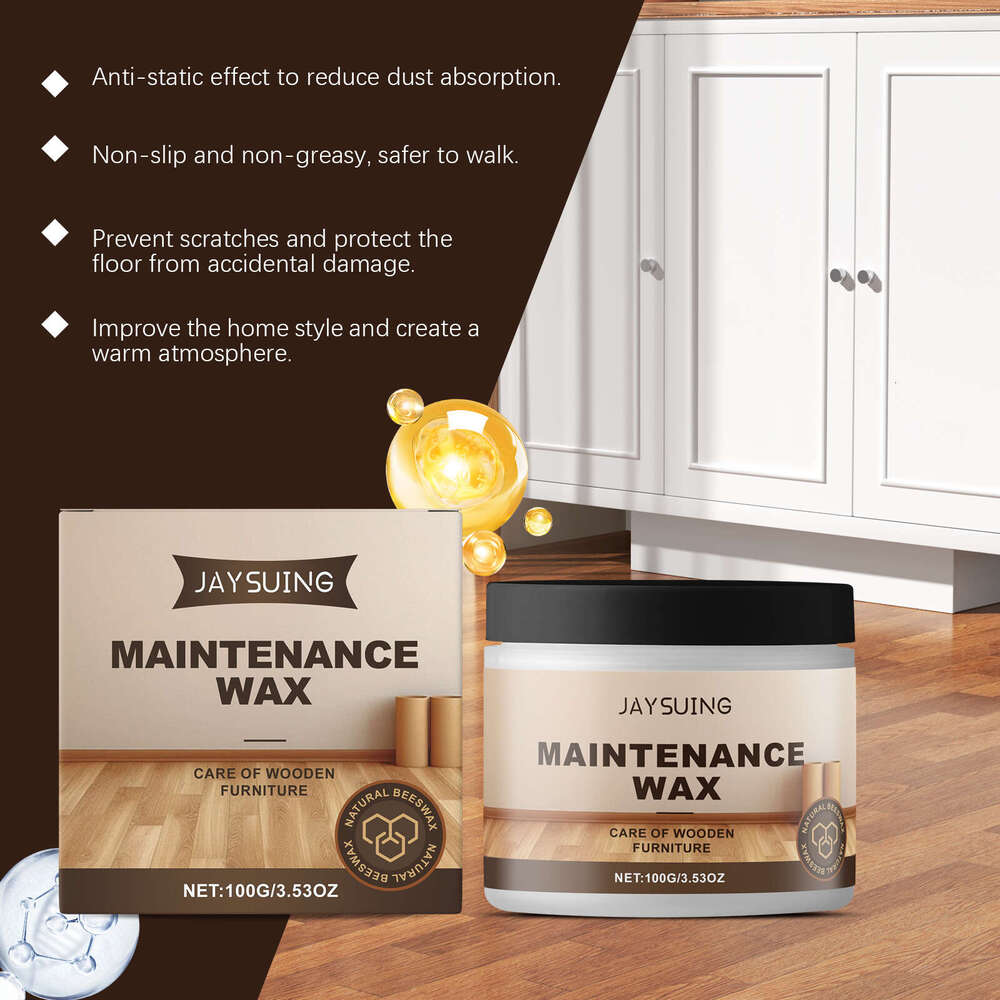 Jaysuing Care Wood Floor Polishing Brightening Waxing Shine Maintenance Solid Wax S260130