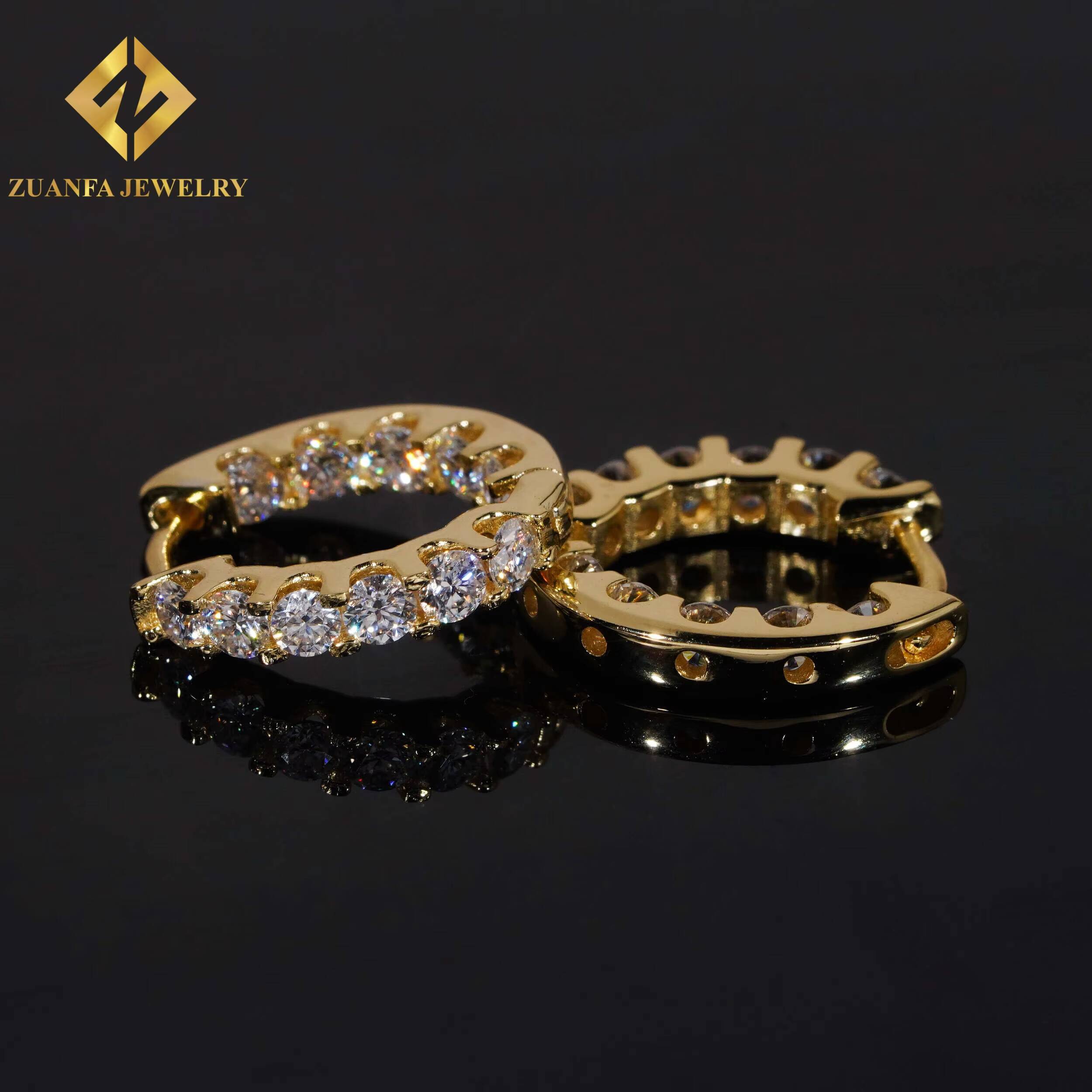 Fashion Women Tennis Earrings Luxury 925 Sterling Silver Jewelry 3MM VVS Moissanite Diamond Hoop Earrings for Engagement