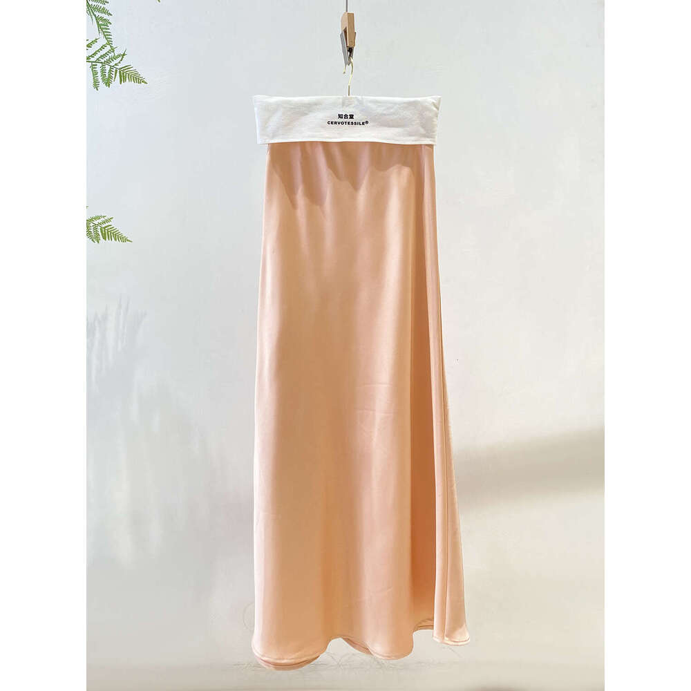 Zhihetang Versatile Glossy Asymmetrical Mermaid Vintage Draped High Waist Bodycon A-Line Long Skirt 668 LEEGO LENS