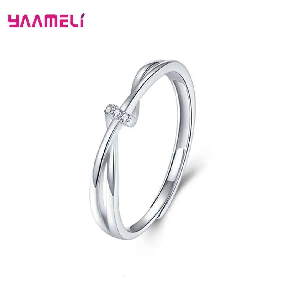 925 Sterling Silver Opening Adjustable Band Promise Couple Ring Set for Women Men Cubic Zircon Inlay Paved Wedding Jewelry XJ260130