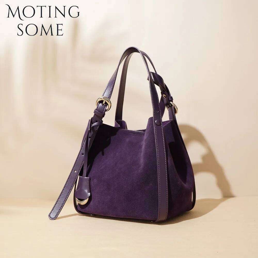 Motingsome Suede Bags Women Shoulder Handbag and Purses Luxury Matte Leather Basket Bag Crossbody Mini Tote 2024 New