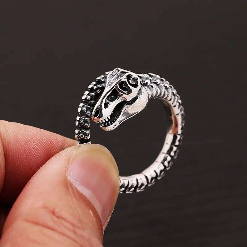 Buyee 925 Sterling Silver Dinosaur Bone Bold Large Statement Ring for Men Women Unique Fine Fashion Jewelry Gift XJ260130