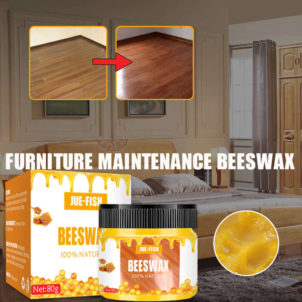 Jue-Fish Beeswax Wood Furniture Floor Brightening Wear-Resistant Polishing Cleaning Scratch Renovation Maintenance Care Wax S260130