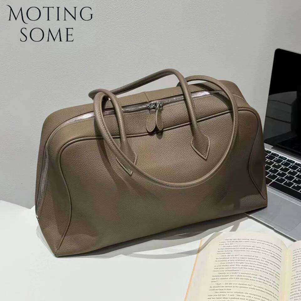 Motingsome First Layer Handbag for Women Togo Cowhide Niche Design Pillow Shoulder Bowling Bag Gunderarm Armpit Bags Boston