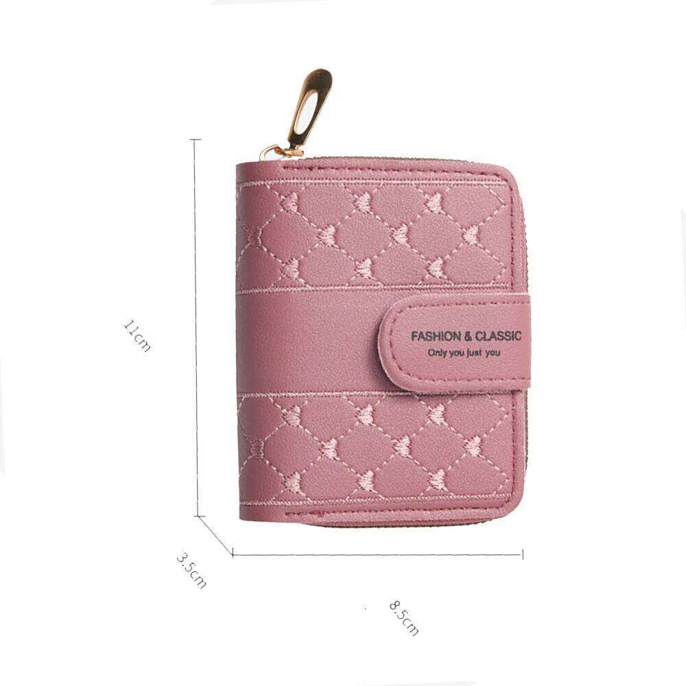 Short Wallet For Women 2023 Fashion Simple New Large Capacity Versatile Heart Color Clutch Zipper Buckle Coin Purse Female Bag Z260130