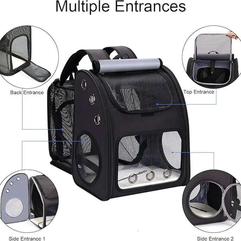 Expandable Carrier Backpack for Cats, Dogs and Small Animals, Portable Pet Travel Carrier, Super Ventilated Design 26H0130