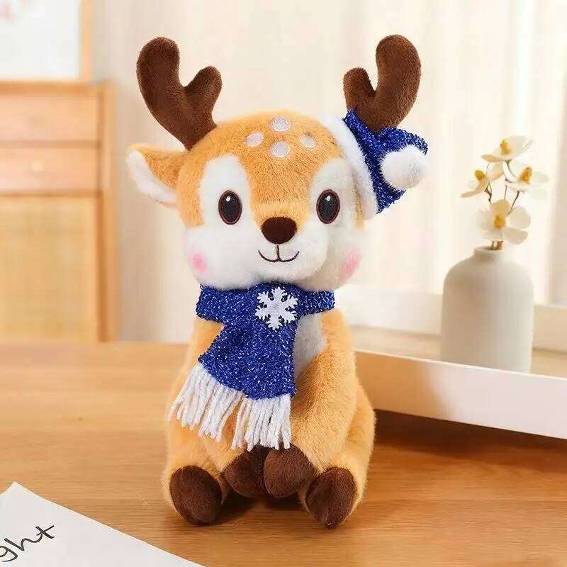 Latest Christmas Scarf, Deer Pillow, Kawaii Stuffed Plush Toy Doll, Cartoon Anime, Cute Children's Birthday Gift, Fun Doll Y260128