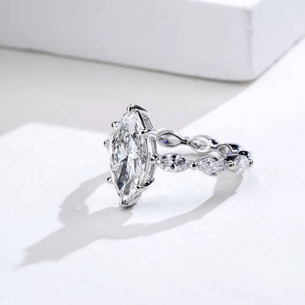 Ready to Ship MSR-1964 Stock Diamond Jewelry 18k Gold Solitaire Diamond Ring 305CT E VS1 Marquise Lab Grown Diamond Ring