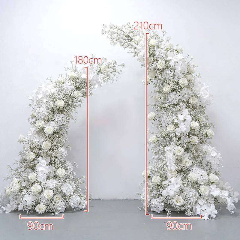 Arrangement Brand new Gypsophila Rose Flower Row ox Horn Arch Wedding Backdrop Decor Floral Wall Party Prop Stage Window Display W260130