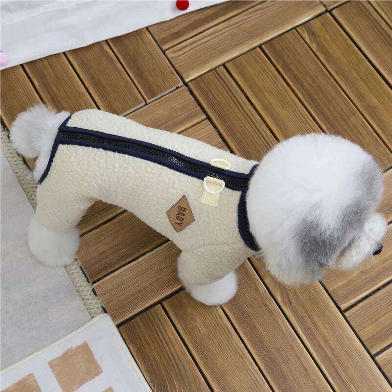 Dog four-legged teddy bichon Frise small dog pet clothes, autumn and winter clothes with fle H260130