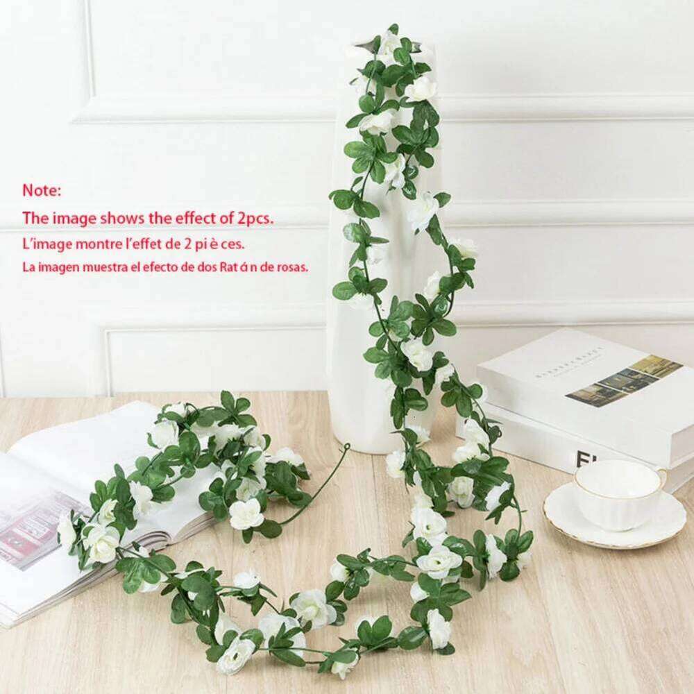 1pcs Artificial Flowers Rose DIY Wedding Decoration Fake Flower Home Room Decor Wall Hanging Garland Plants Vine Y260130