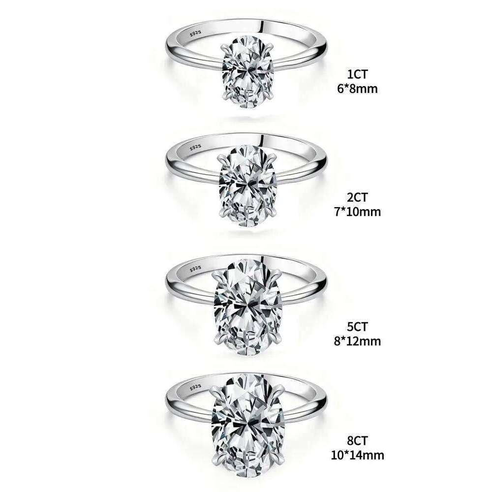 925 Sterling Silver 1-8CT Zircon Gorgeous Oval Stone Ring For Women Engagement Wedding Luxury High Quality Fine Jewelry XJ260130