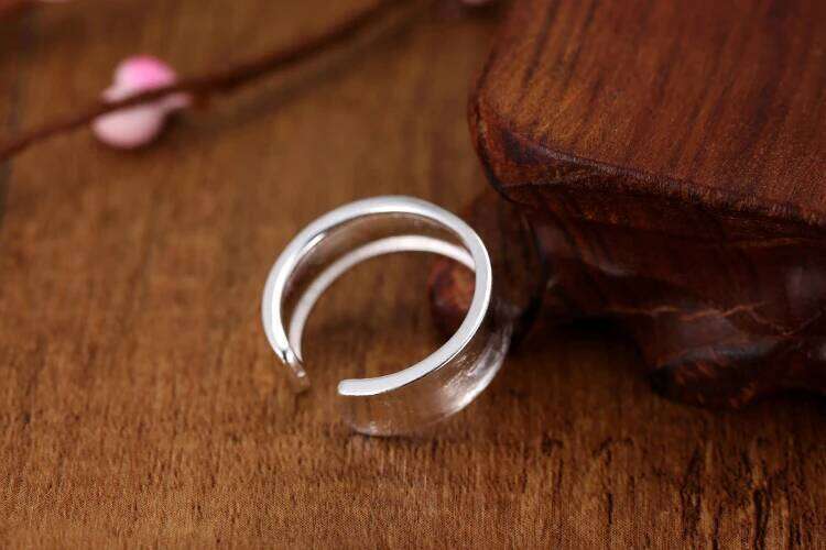 925 Rings Women geometry width Open Ring Hypoallergenic Sterling Silver Jewelry Gifts For Girls XJ260130