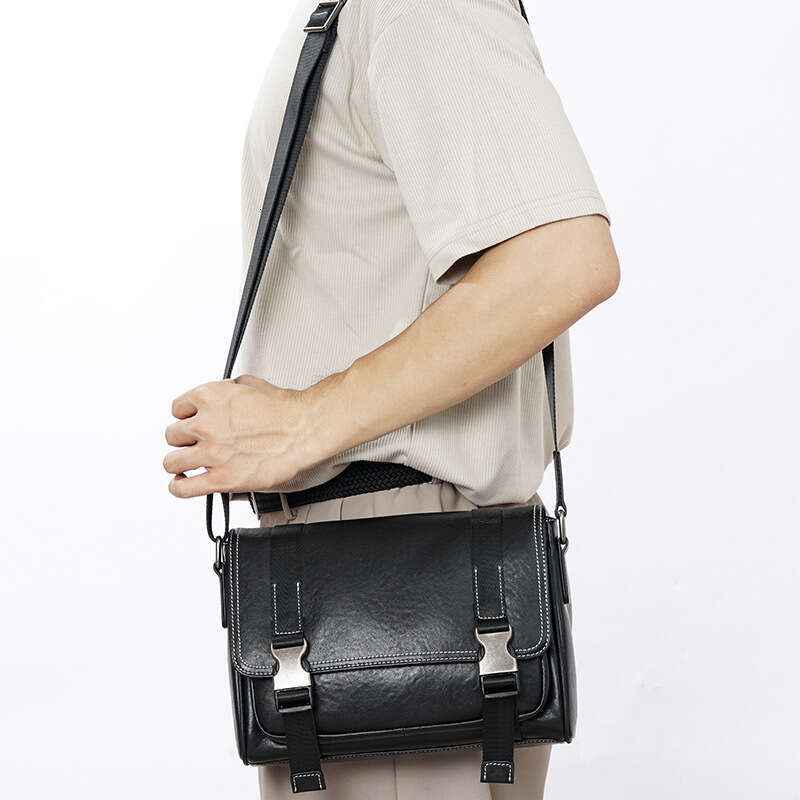 Genuine Leather Crossbody For Men Horizontal Flap Large Capacity Shoulder Bag Top Layer Cowhide Fashion Stitching Men S Bag In Stock High Quality Luxu