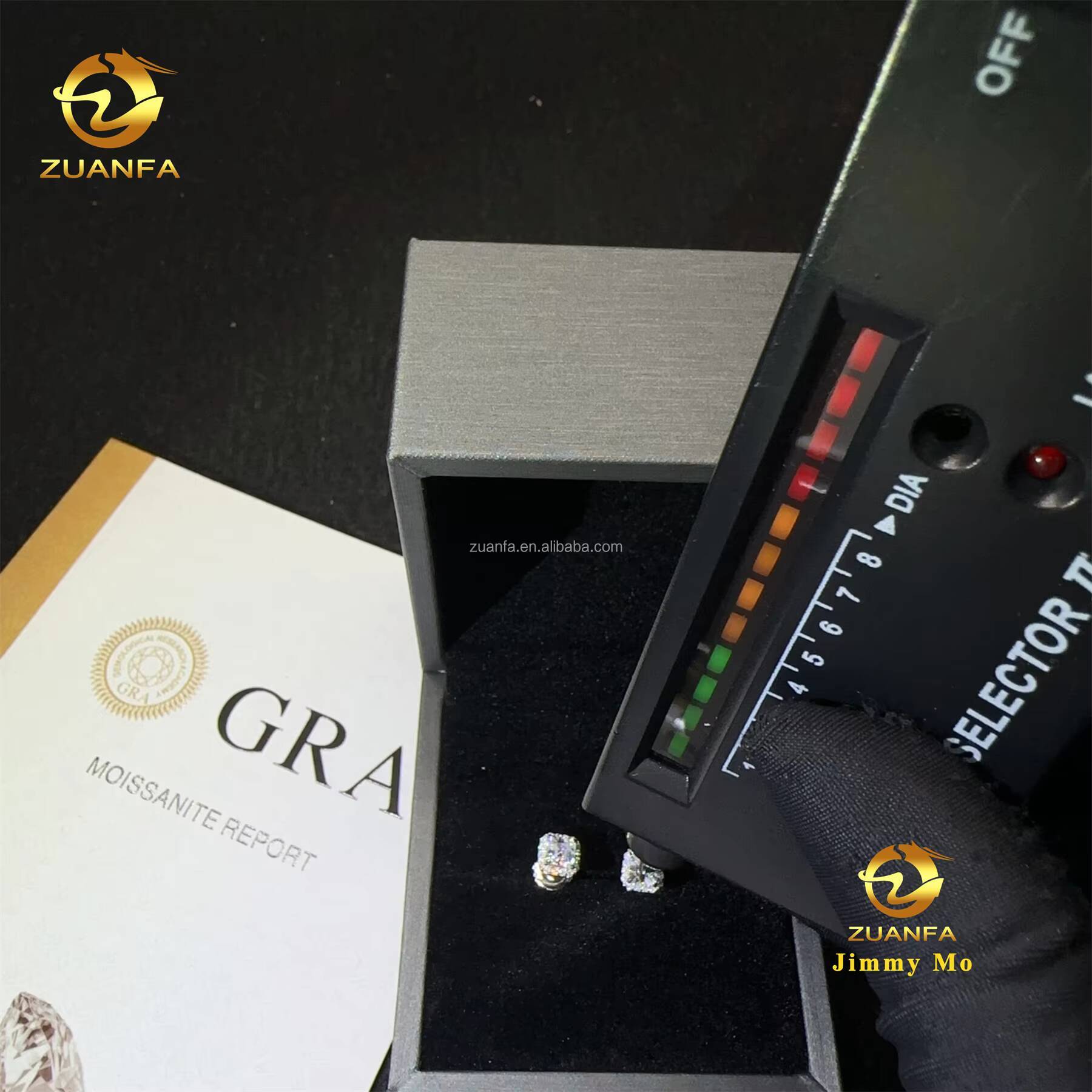 Drop Shipping Bulk Stock Pass Diamond Tester Iced Out Hip Hop 925 Sterling Silver Vvs Asscher Moissanite Diamond Stud Earrings