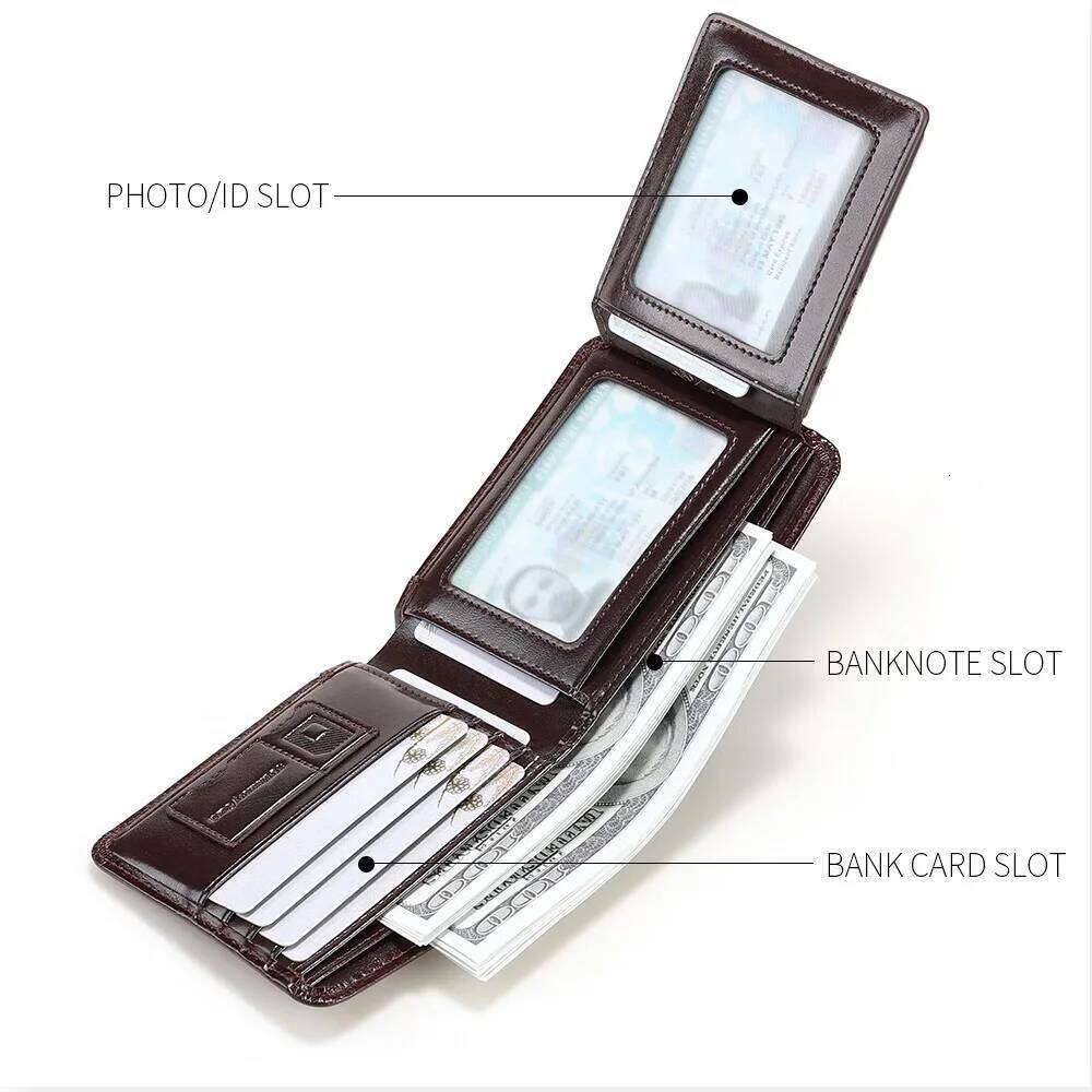 CHANPINCL Genuine Cow Leather Men Wallet Luxury Short Tri-Fold First Layer Cowhide Purse Male Business Horizontal Fashion Z260130