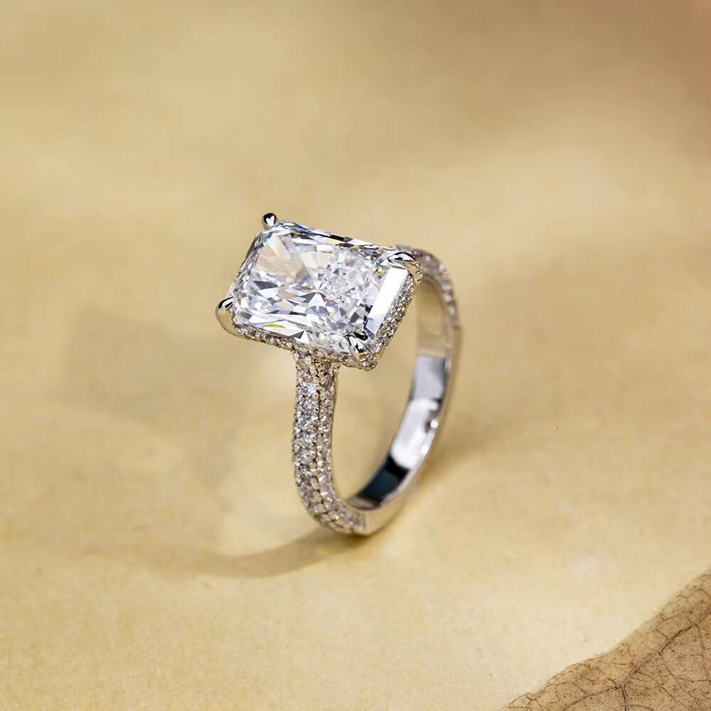 MSR-1713 Custom for Valentines Day Gift 18K Solid Gold With 383carat Radiant Cut Lab Grown Diamond Engagement Ring