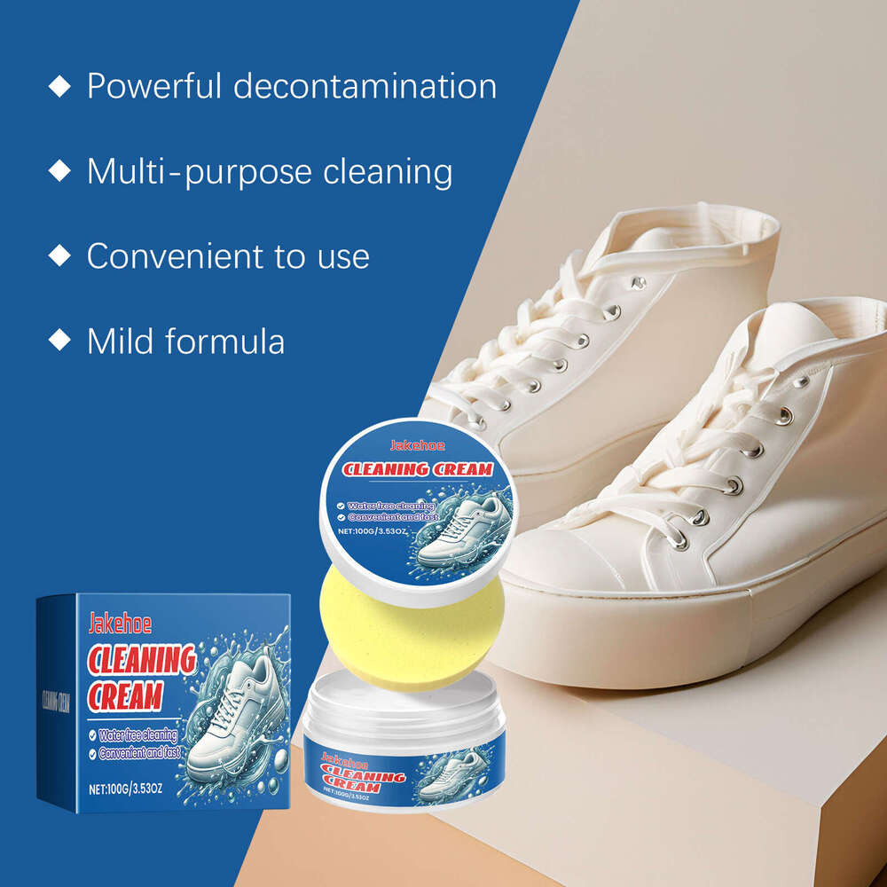 Jakehoe White Cleaner No-Wash Surface Stain Remover Whitening Multi-Functional Shoe Cleaning Cream S260130