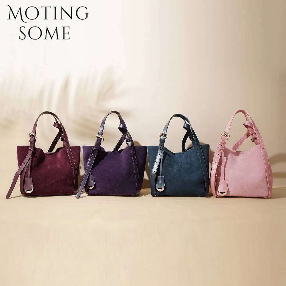 Motingsome Suede Bags Women Shoulder Handbag and Purses Luxury Matte Leather Basket Bag Crossbody Mini Tote 2024 New