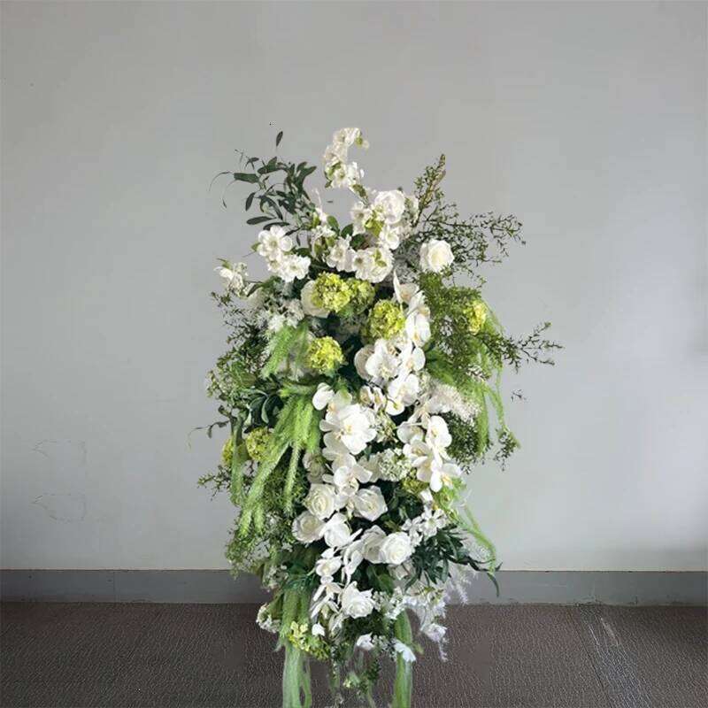 White/pink/red Artificial Roses Delphinium Hanging Corner Flower Row Wedding Backdrop Arch Table Centerpiece Party Decor Y260130