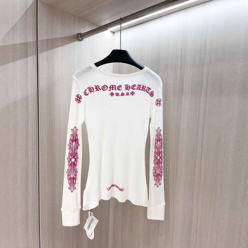 Chrome hoodie 26 CH brand designer luxury tshirt Autumn Winter New American Style Trendy Brand Horseshoe Print Waffle Slim Fit Base Shirt