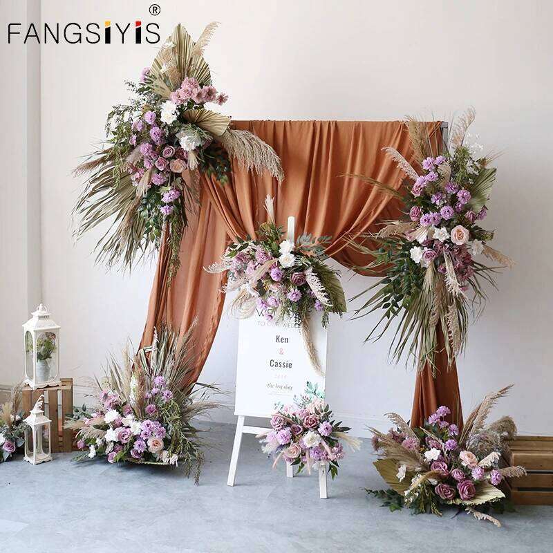 Dried Arrangement Pampas Grass Reed Row DIY Wedding Props Backdrop Decor Arch Flowers Flower props for decoration W260130