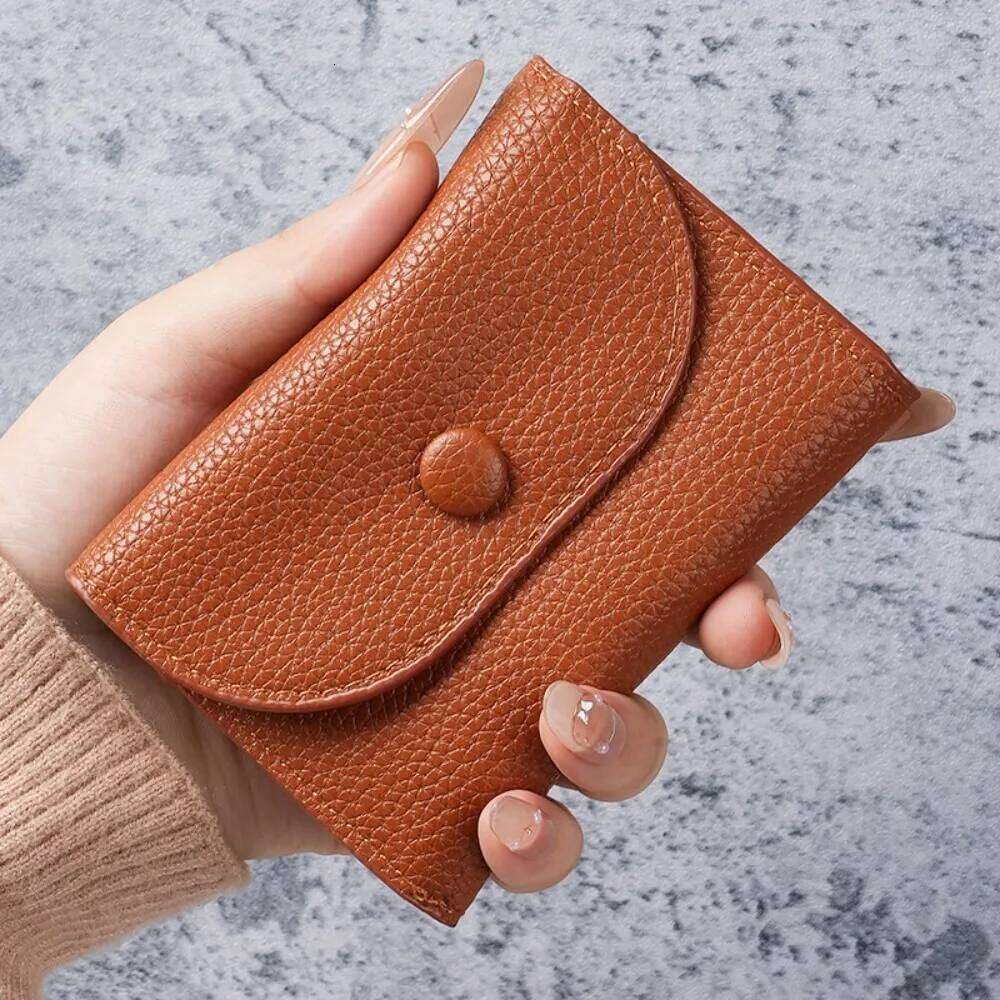 New PU Leather Short Wallet Zipper Solid Color Card Holder Mini Small Handbag Ladies Z260130