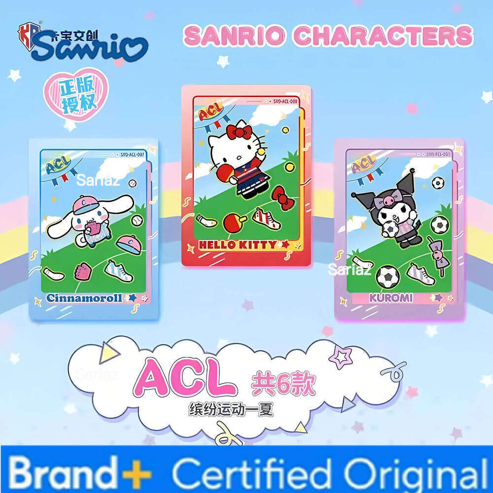 Sanrio KABAO Original Kuromi Hello Kitty Shining Cartoon My Melody Collectible Game Card Toy For Children Gift H260130