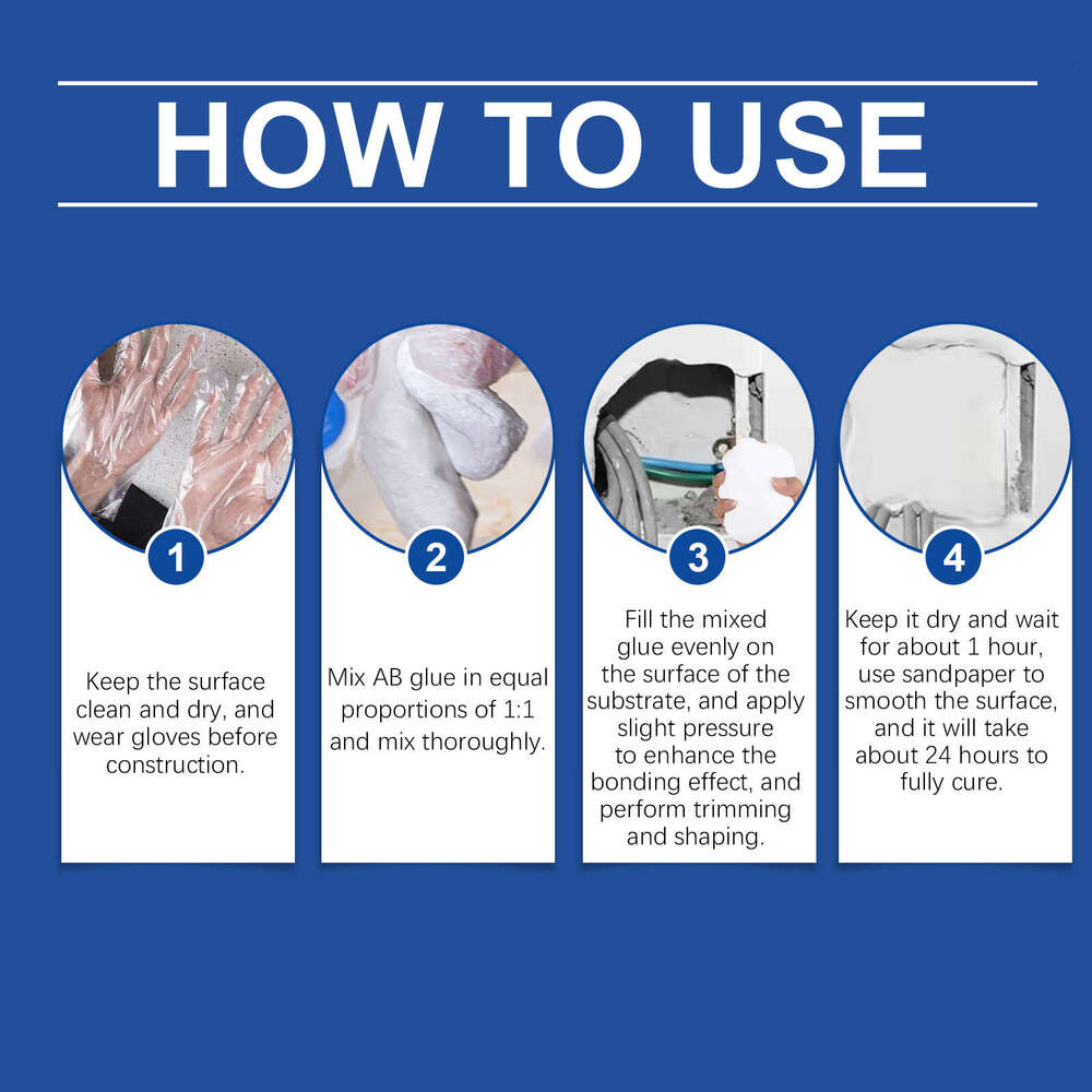 Jakehoe Plastic Steel Mud Iron Leak Repair Waterproof Strong Tile Multi-functional AB Glue Adhesive S260130