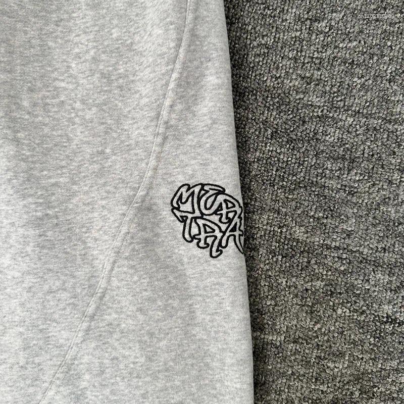 Men's Pants Quality Cotton Gray Jogger Drawstring Sweatpants Men Women Couple Fashion Embroidery Casual