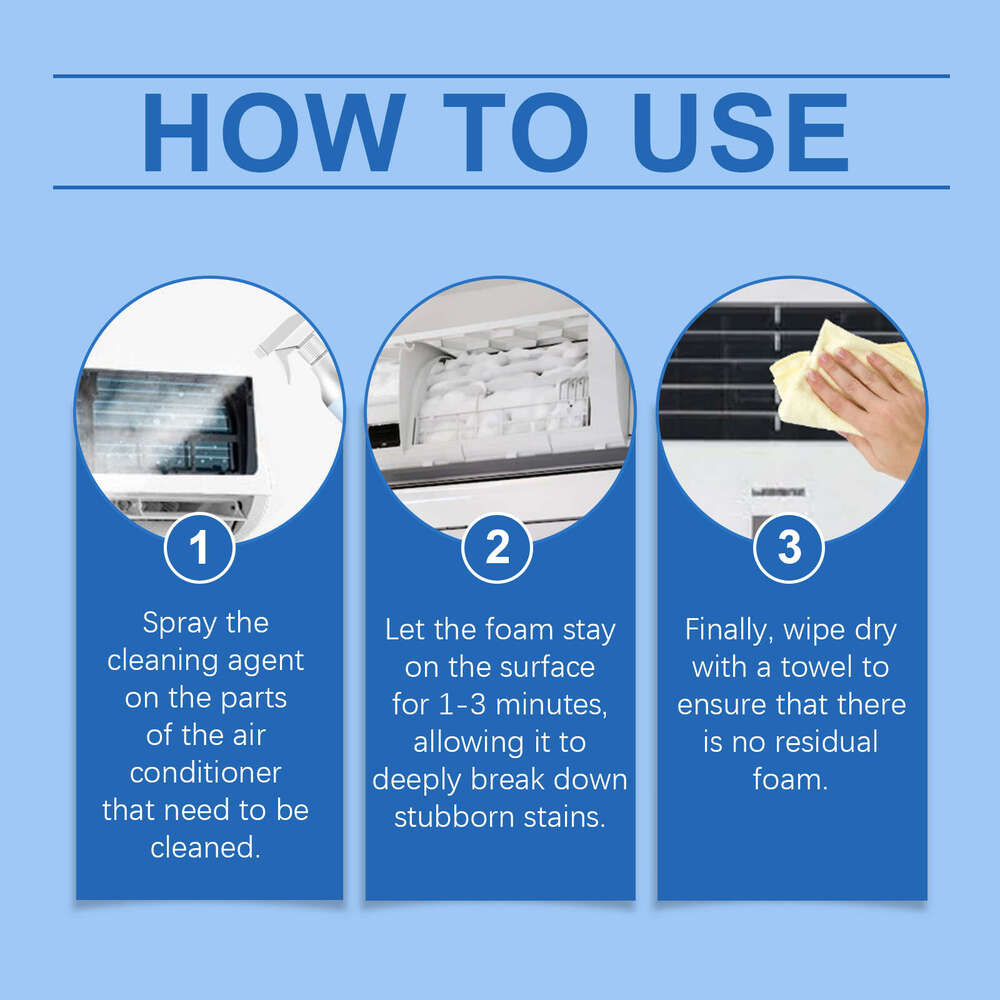 JAKEHOE Cleaner Household Wall-Mounted Cabinet Air Conditioner Odor Removal Bubble Decomposition Stain Spray S260130