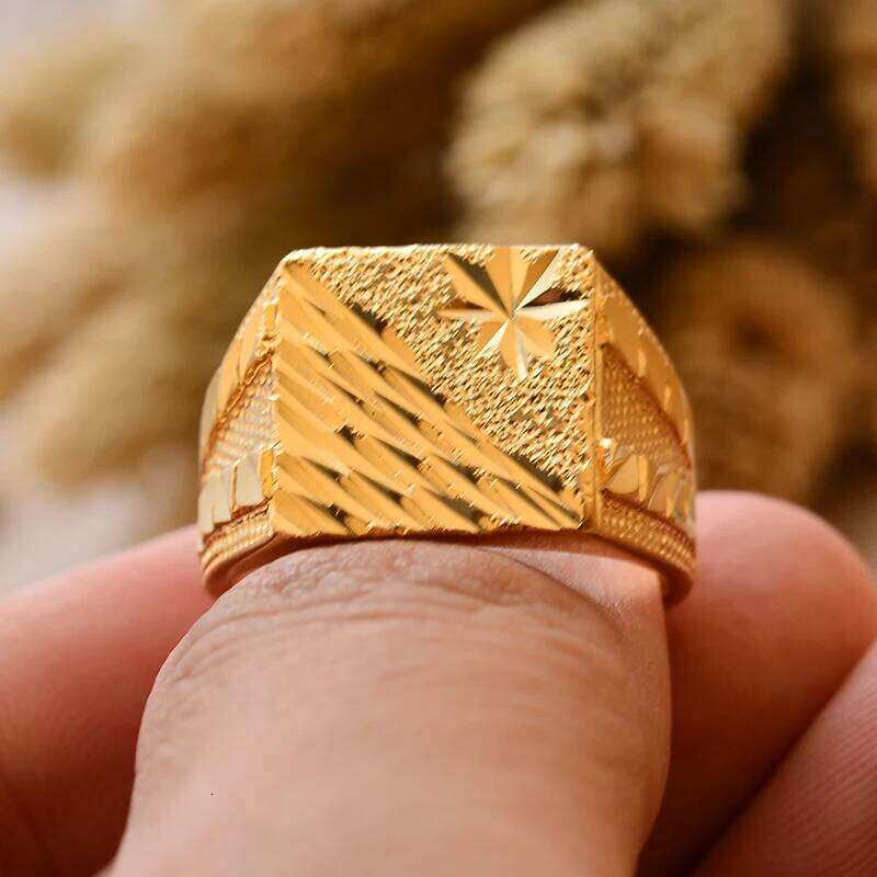 Dubai Middle Eastern Gold Color Rings For Men Weddings Ring Engagements Flower and Gifts XJ260130