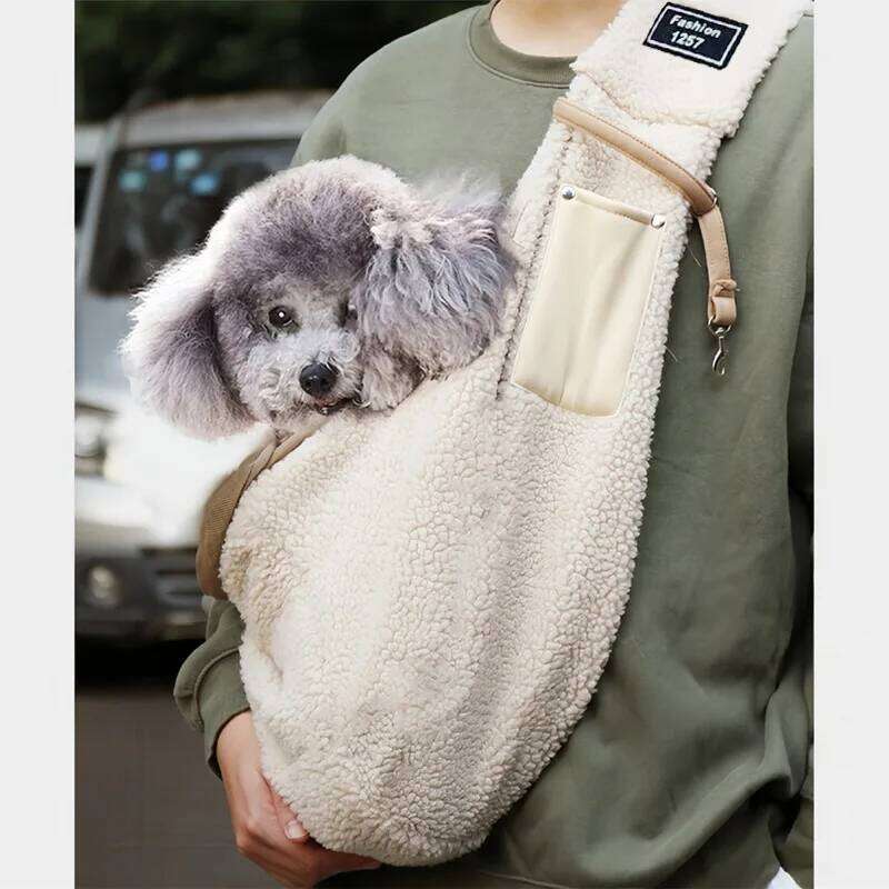 Winter Warm Pet Cat Chihuahua Yorkshire Plush Supplies Suitable For Small Dogs Carrier Portable Shoulder Handbag Dog Bag 26H0130