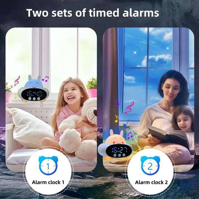Kids Adults with Night Light Bluetooth Speaker Cute Alarm Clock for Girls Boys W260130