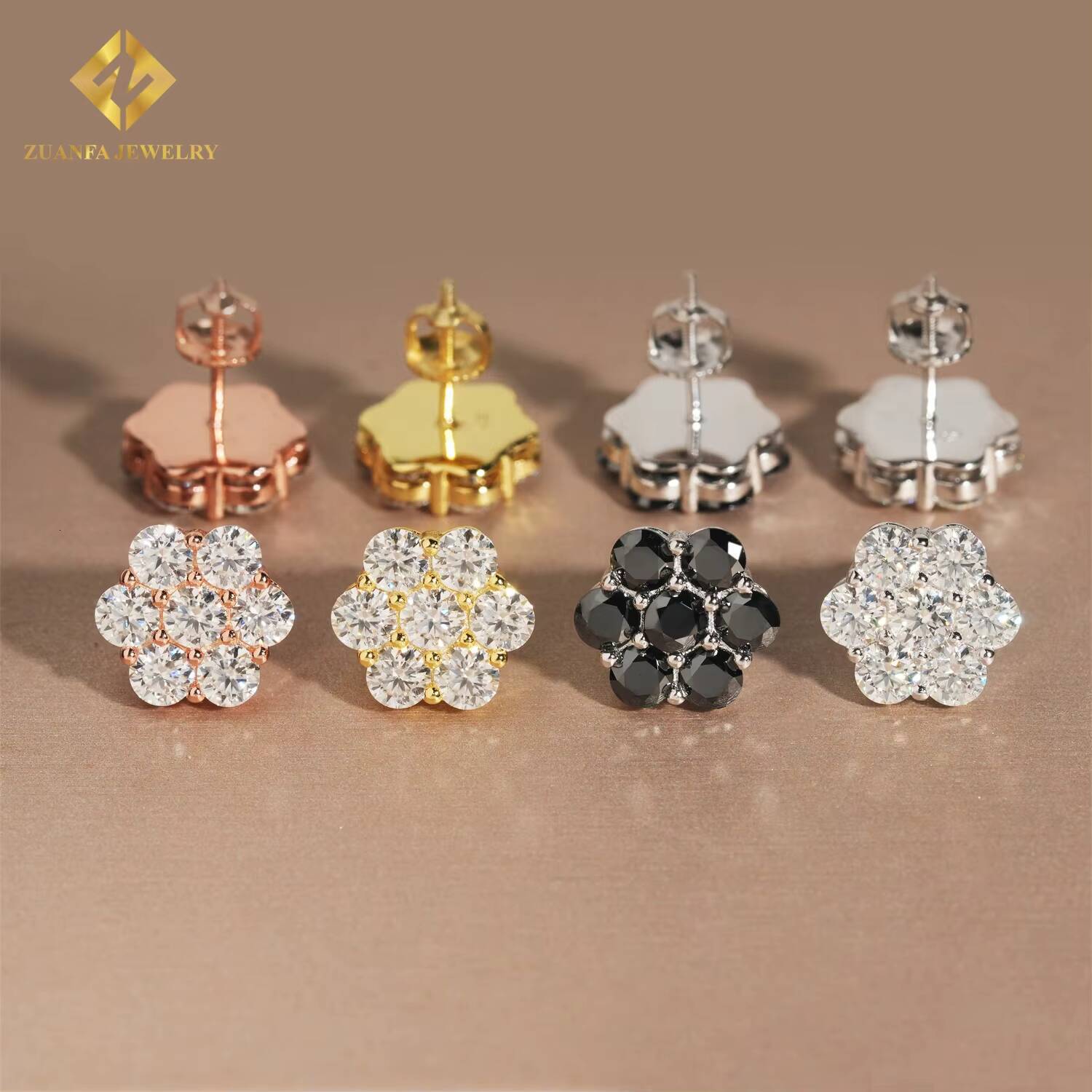 Wholesale Price Popular Best Selling Hip Hop Earring 925 Silver Iced Out Jewelry VVS Moissanite Black Diamond Men Stud Earrings