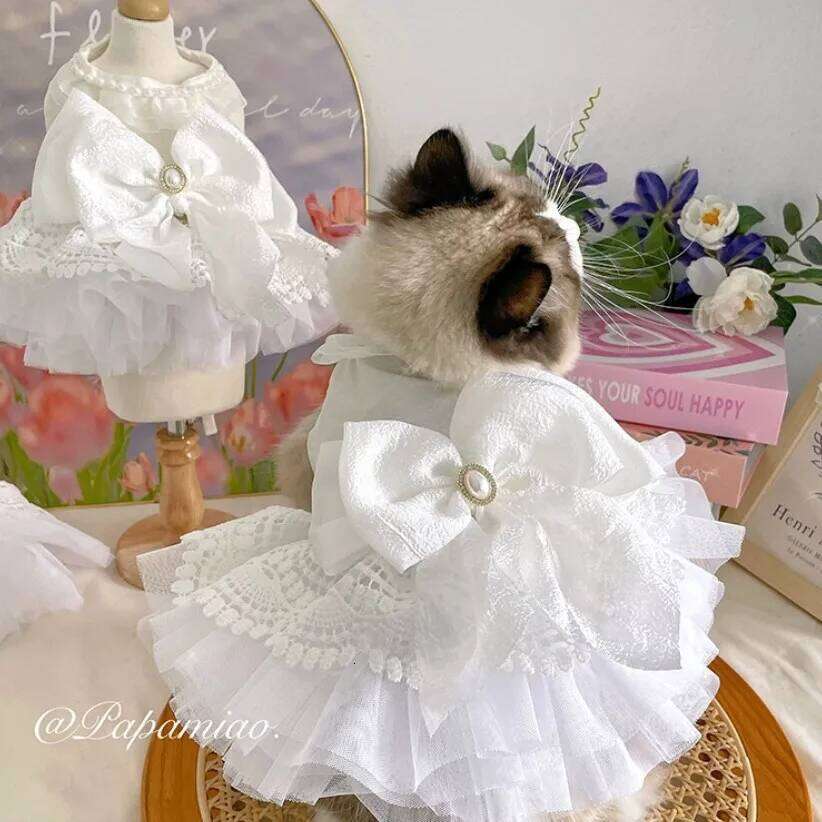 Luxury Princess Cat Wedding Dress Dog Dresses for Small Dogs Pet Clothing Costume Puppy Supplies Skirt ropa para perros H260130