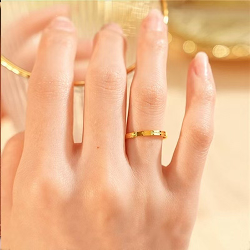 New Fashion Novelty gold Heart Corrosion TikTok Xiaohongshu Exclusive Source Manufacturer