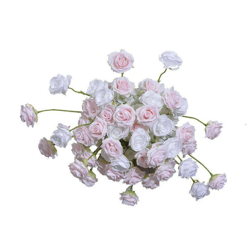5D Luxury Pink White Wedding Backdrop Arch KT Board Decor Floral Arrangement Floor Flower Row Party Event Props Window Display W260130