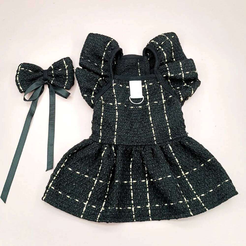 Princess Style Dress Black White Dog Cat Summer Comfortable Bow Skirt For Small And Medium Dogs Pet Supplies H260129