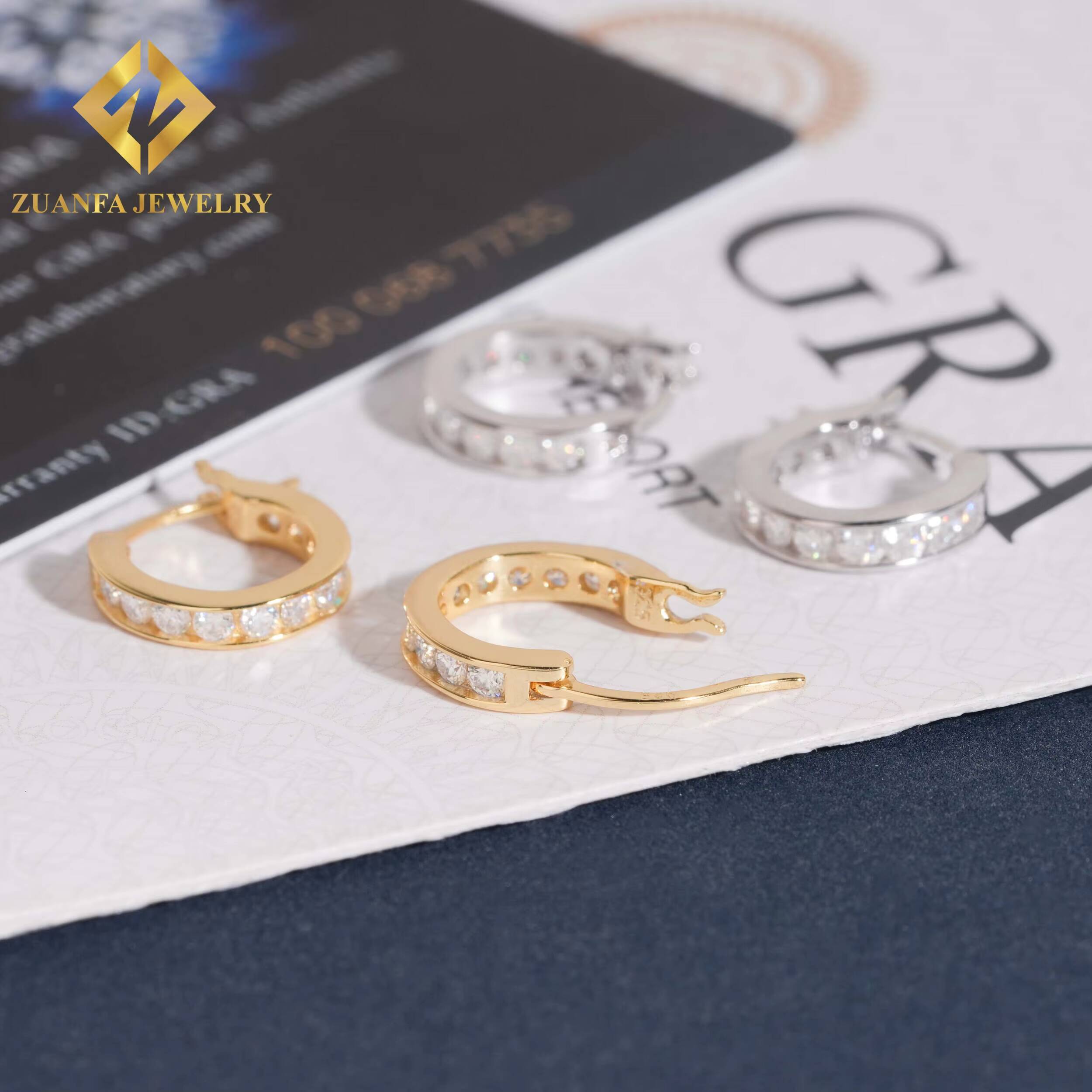 Fashion Hoop Earring 925 Sterling Silver VVS Moissanite Hoop Earring Hip Hop Earring Jewelry for Men Women