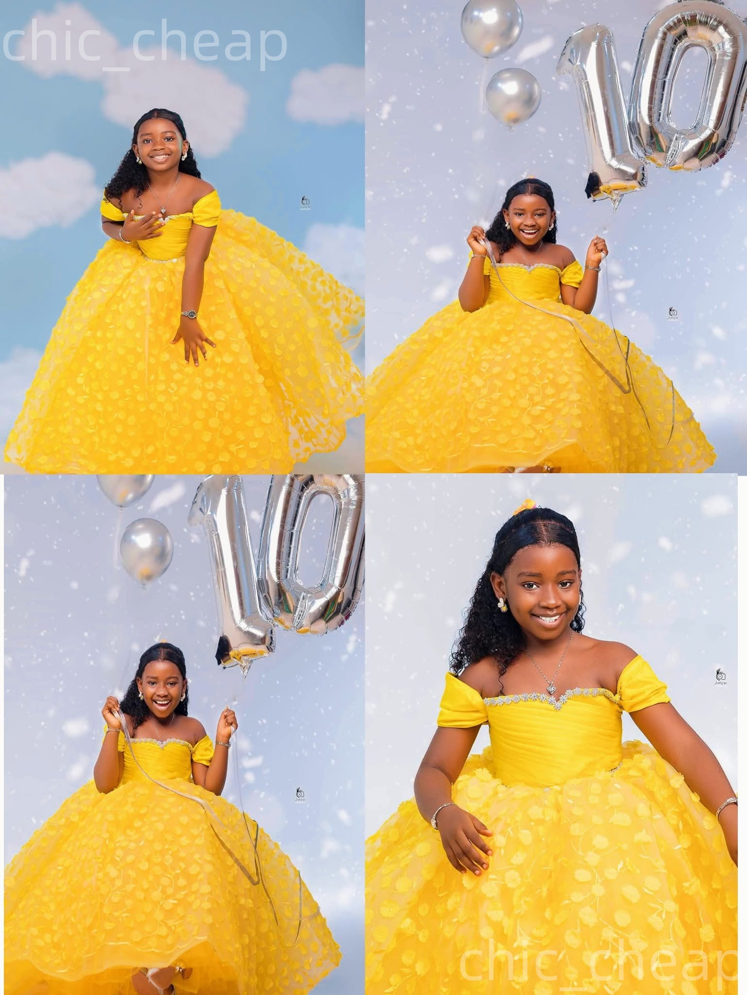 2026 Yellow Ball Gown Flower Girl Dresses Floral Lace Sweetheart Crystals Little Girl Christmas Peageant Birthday Christening Tutu Dress Gowns ZJ4279