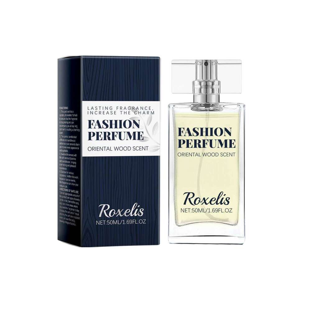 Roxelis 50ml Sandalwood Men Pheromone Freshing Fragrance Oriental Wood Flirting Dating Long Lasting Scent Perfume Spray H260130